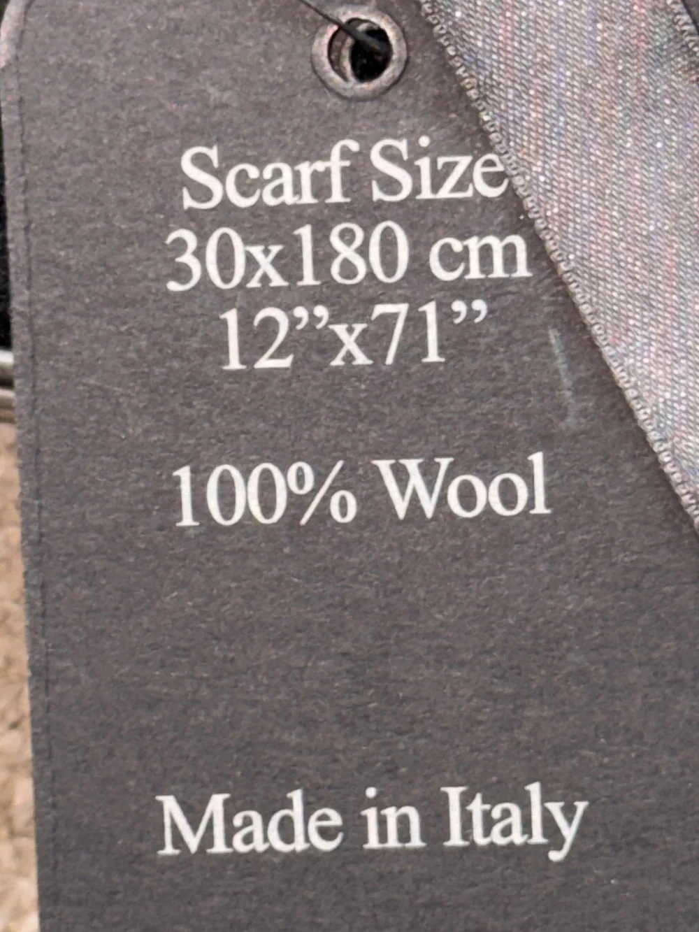 NWT NIB Men’s Fine Merino 100% Wool Green Plaid Scarf Made in Italy